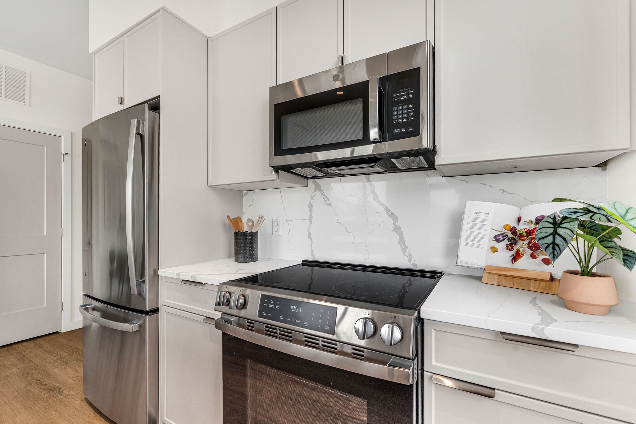57 Main apartment Kitchen interior with natural light, Marlborough MA